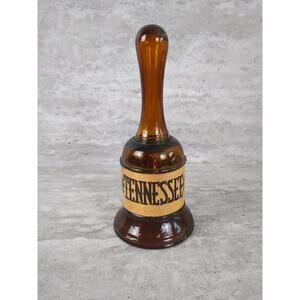Vintage Brown Glass Bell,‎ Tennessee, w/ Glass Clapper